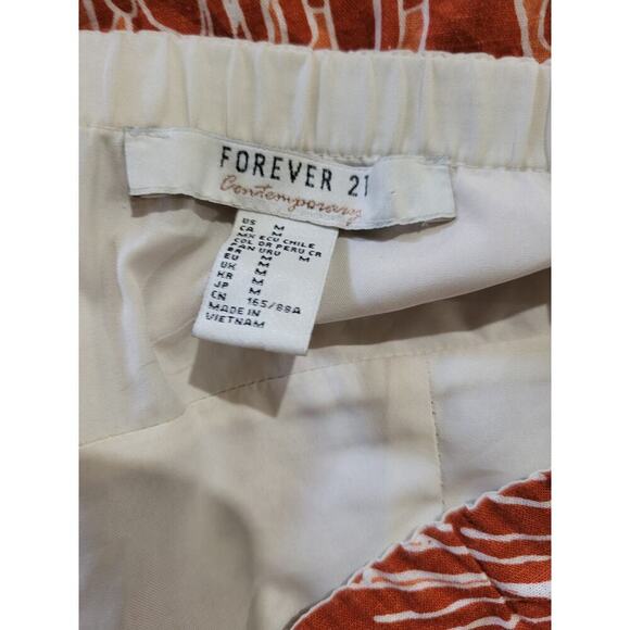 Forever 21 Contemporary Women’s Orange Tropical Strapless Zip-Up Dress – Medium - Picture 4 of 7